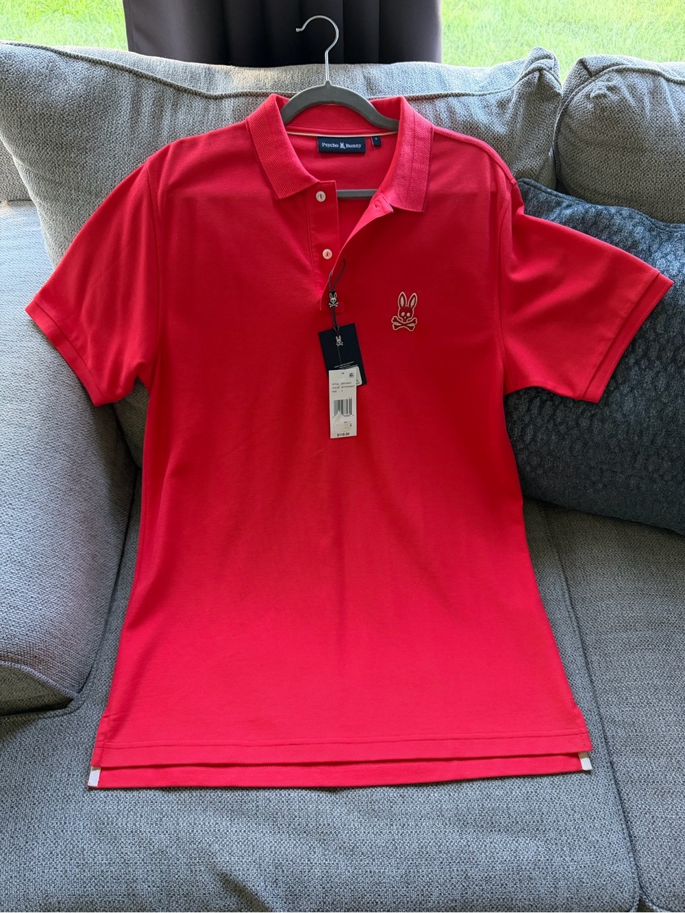 💥 NWT MENS Psycho Bunny Bright Red Polo with Embroidered Logo